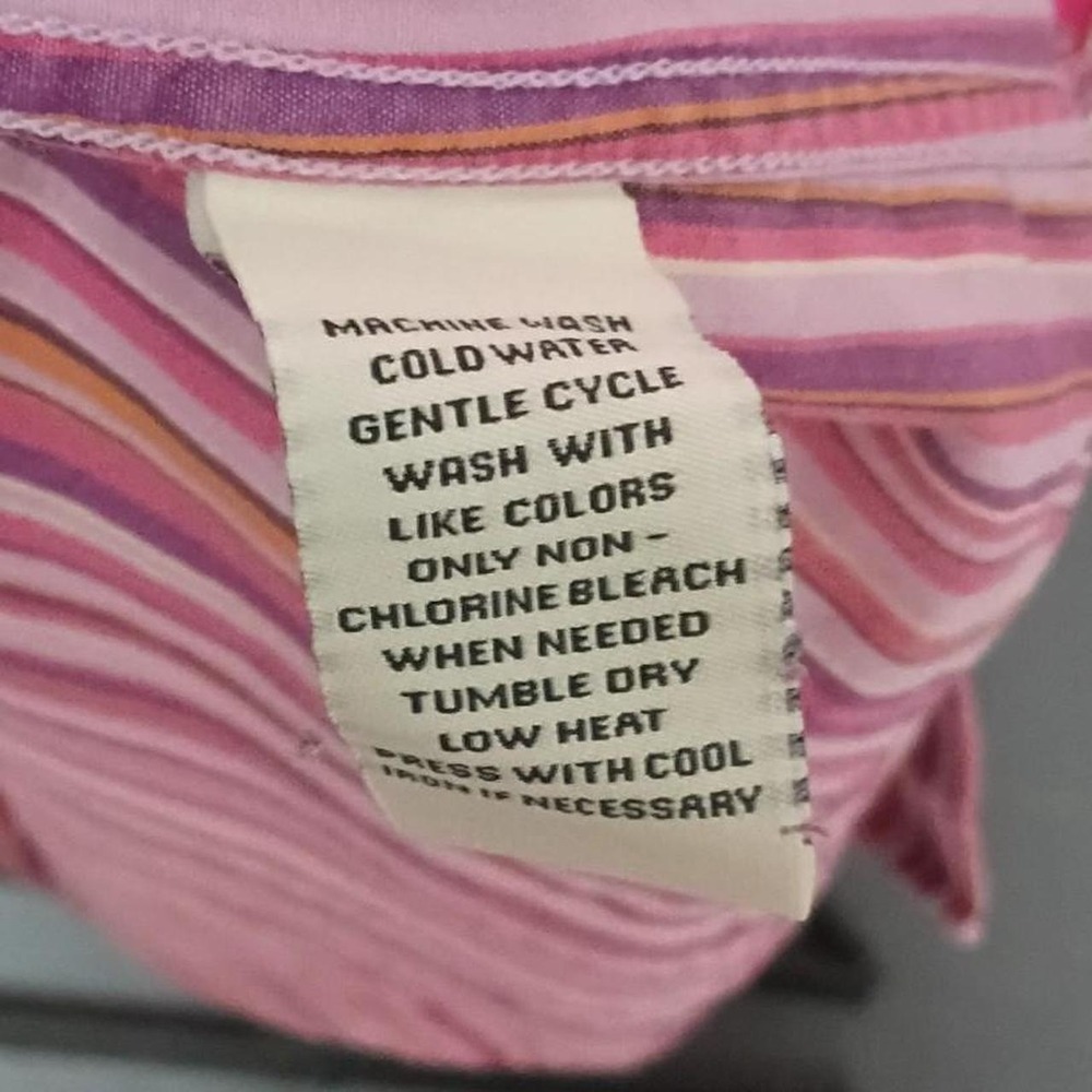 Ralph Lauren Pink Striped Button-Up Shirt Size Medium - Picture 6 of 6